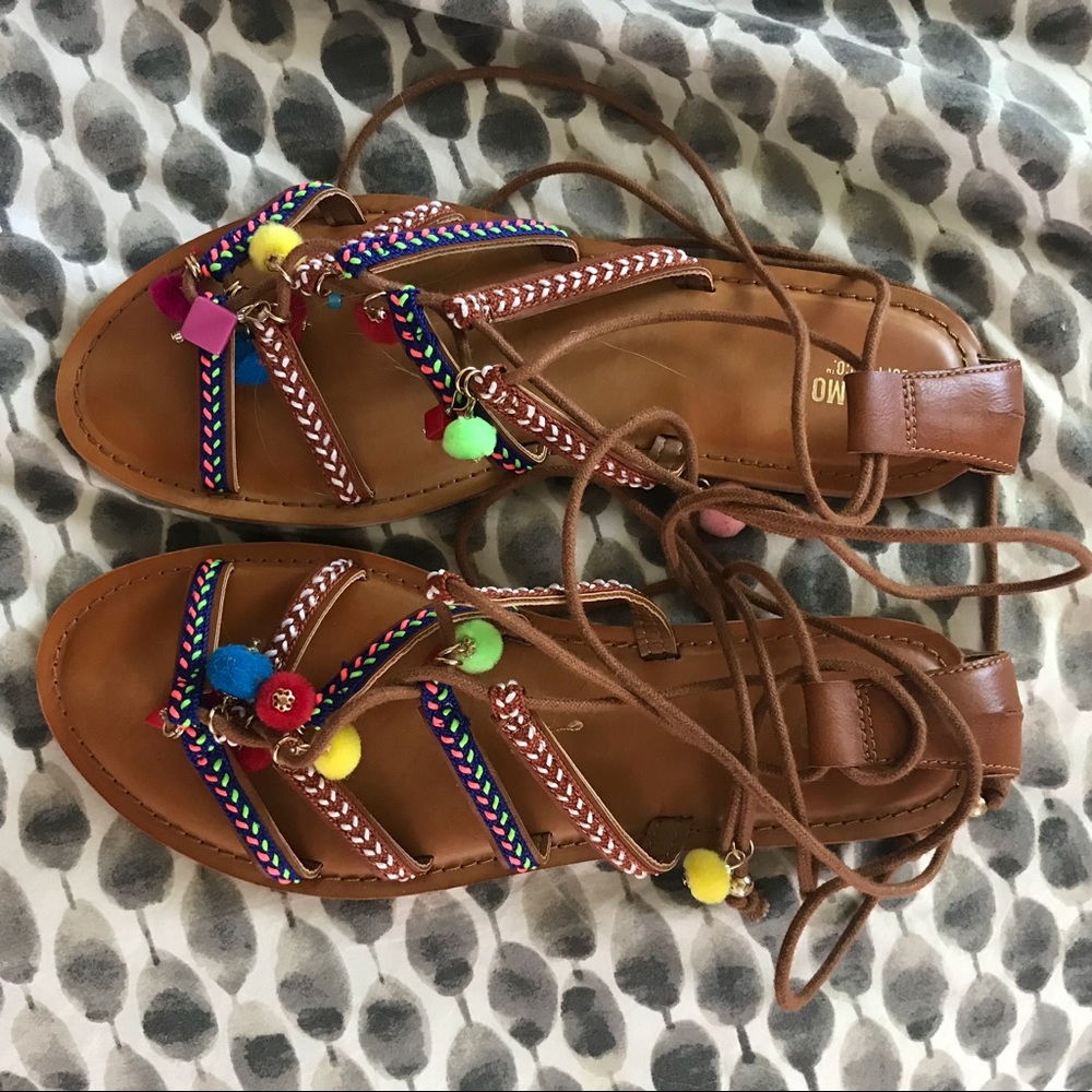 Fun Embroidered Gladiator Sandals